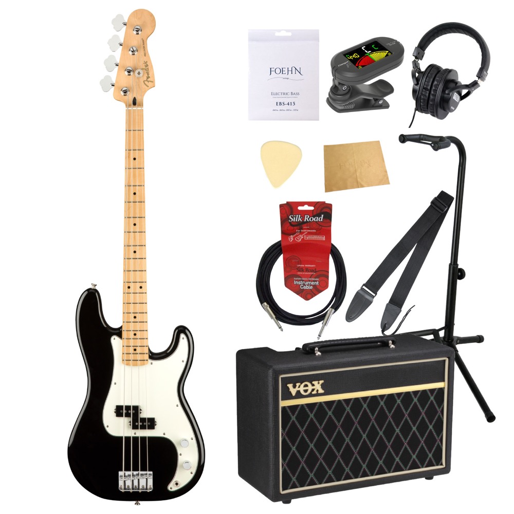 Fender Player Precision Bass MN Black エレキベース VOXアンプ付き 入門10点セット