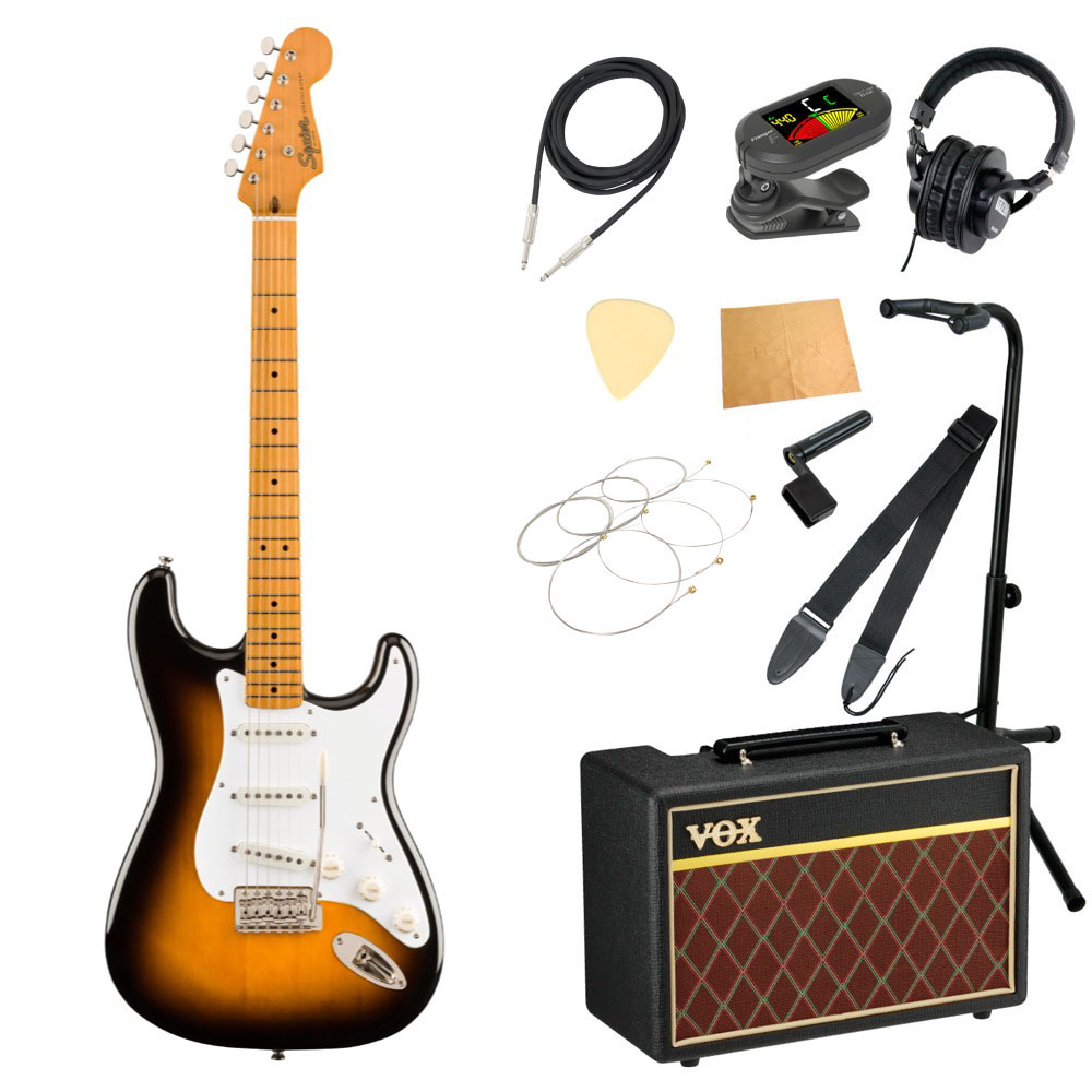 スクワイヤー/スクワイア Squier Classic Vibe '50s Stratocaster MN 2TS エレキギター VOXアンプ付き  入門11点 初心者セット(スクワイア エレキギター ストラト 初心者入門セット) web総合楽器店