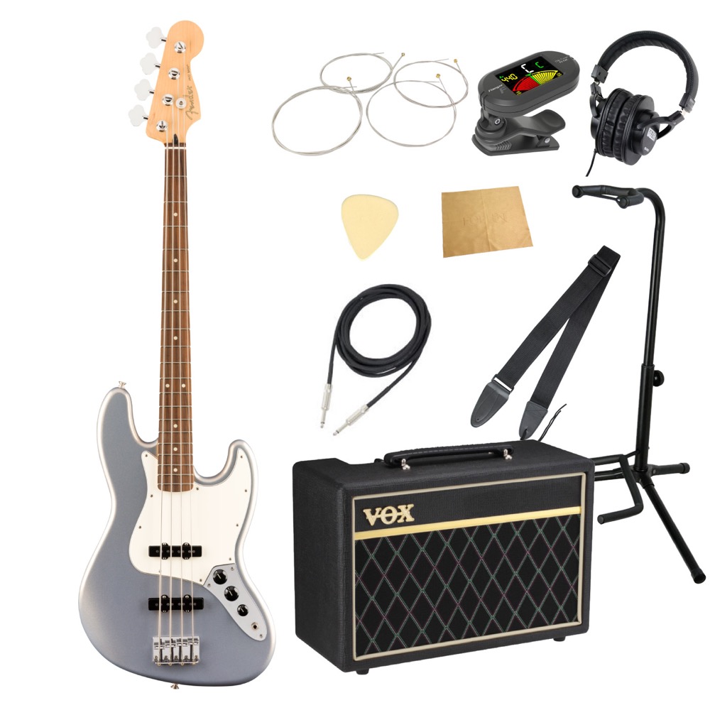 Fender Player Jazz Bass PF Silver VOXアンプ付き エレキベース 入門 10点セット