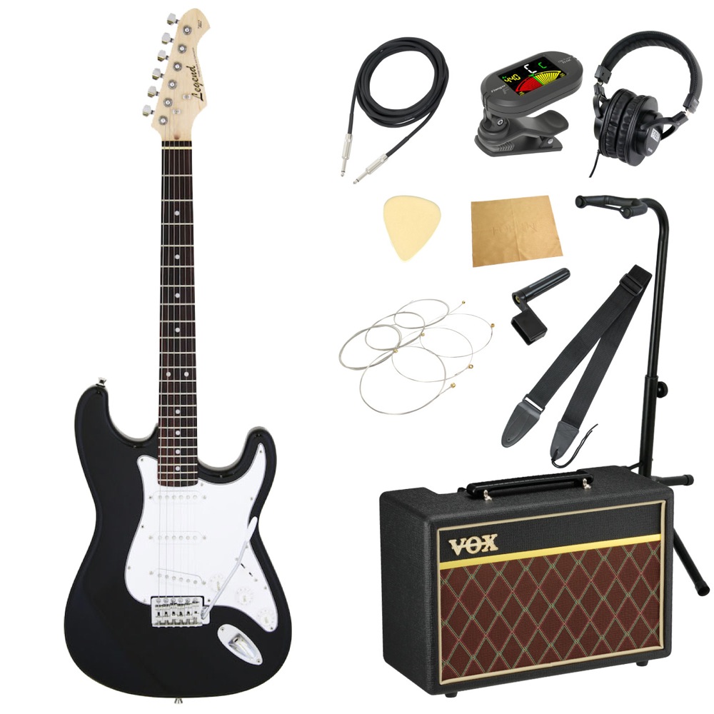 LEGEND LST-Z BK エレキギター VOXアンプ付き 入門11点セット