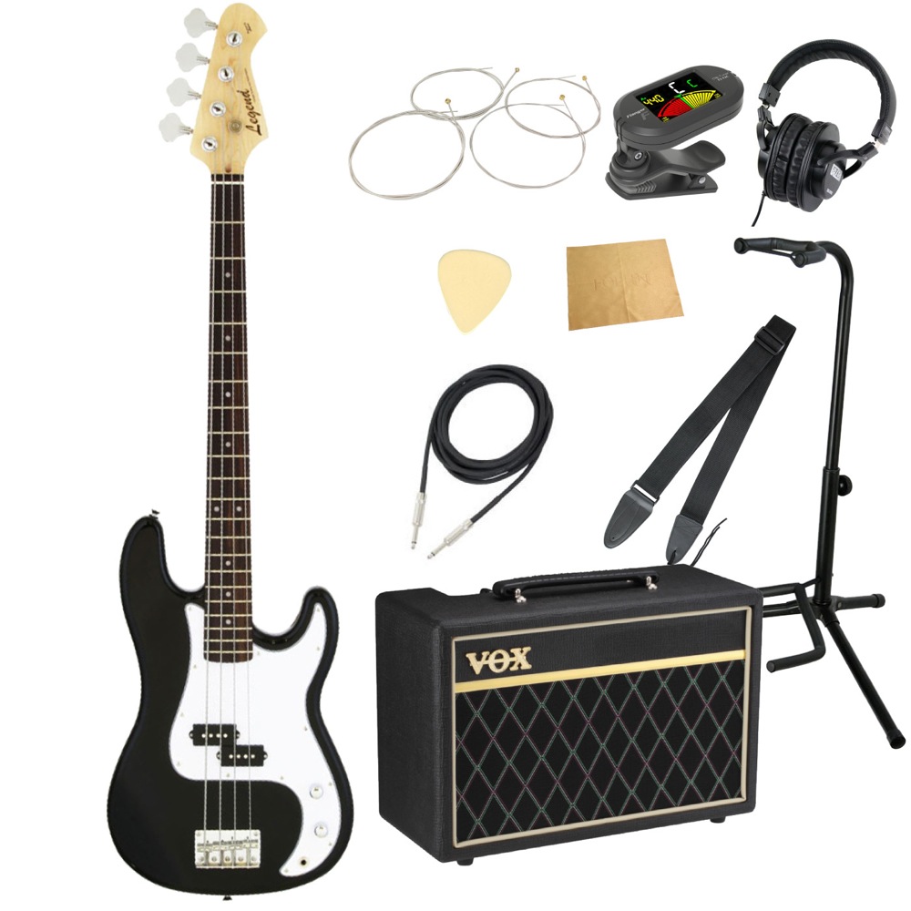 LEGEND LPB-Z BK エレキベース VOXアンプ付き 入門10点セット