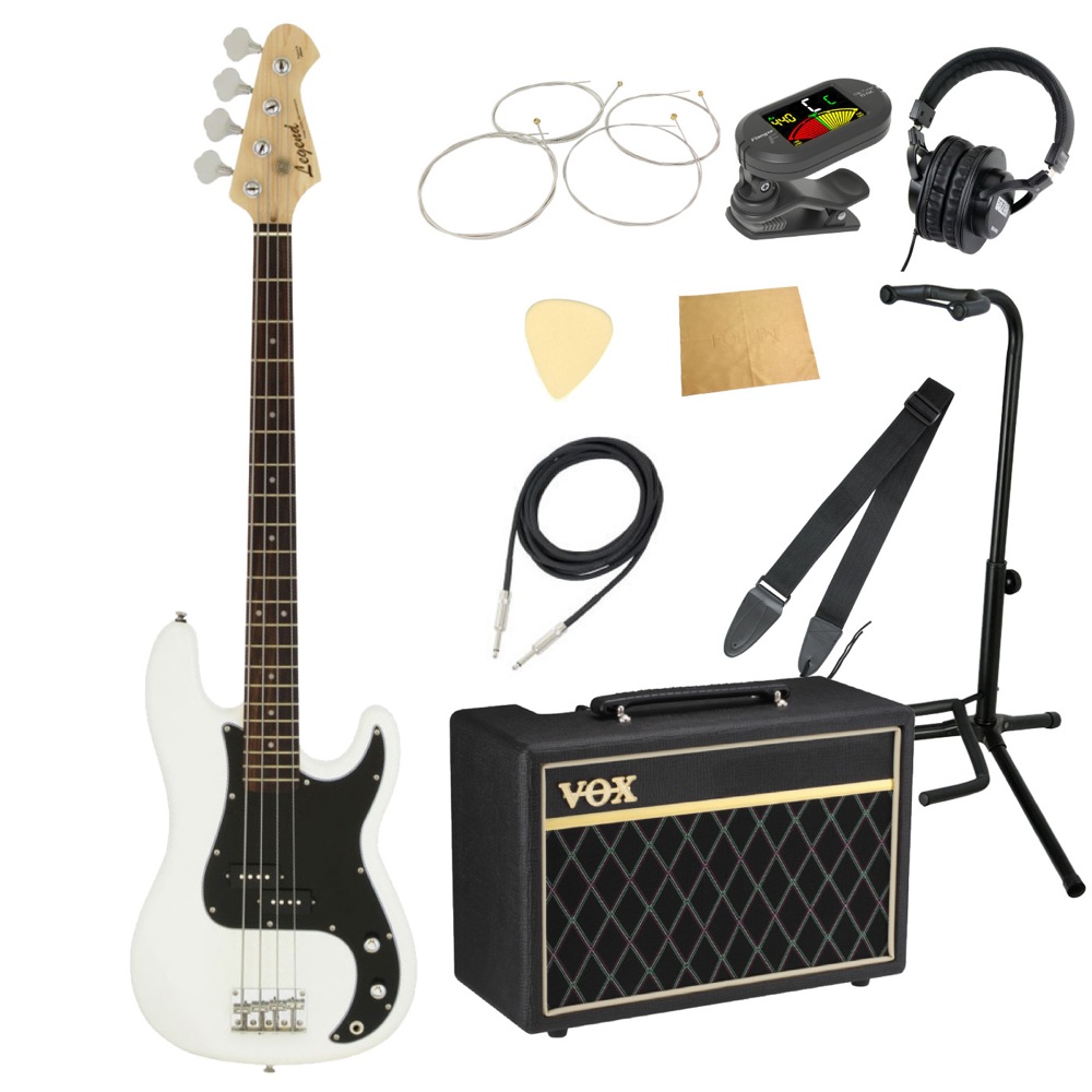 LEGEND LPB-Z B WH エレキベース VOXアンプ付き 入門10点セット