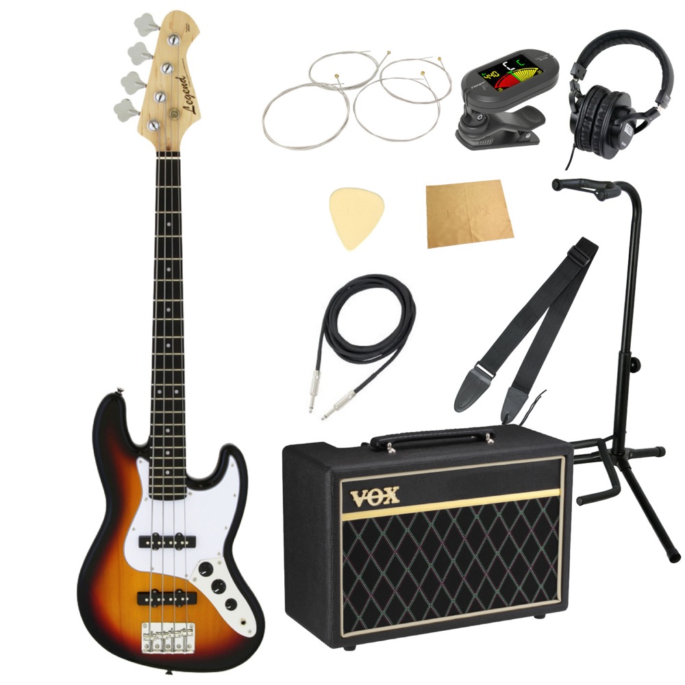 LEGEND LJB-MINI 3TS ミニエレキベース VOXアンプ付き 入門10点セット