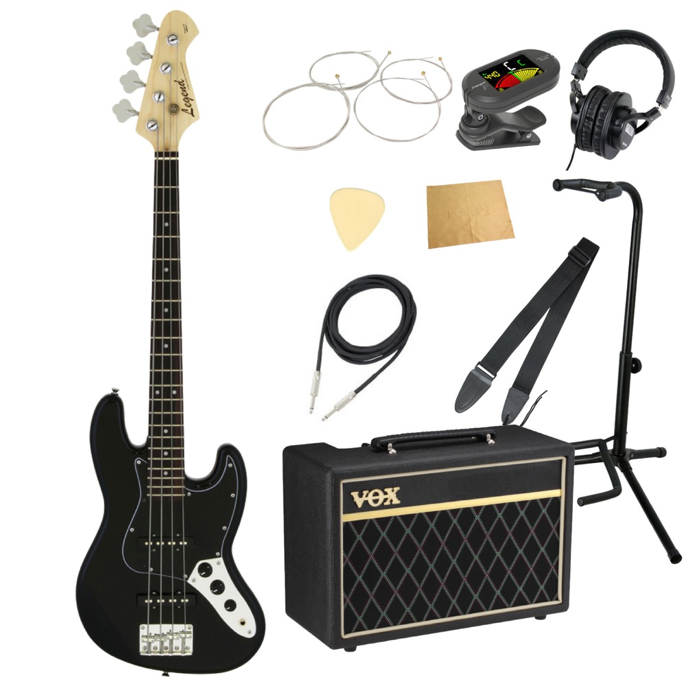 LEGEND LJB-MINI B/BK ミニエレキベース VOXアンプ付き 入門10点セット