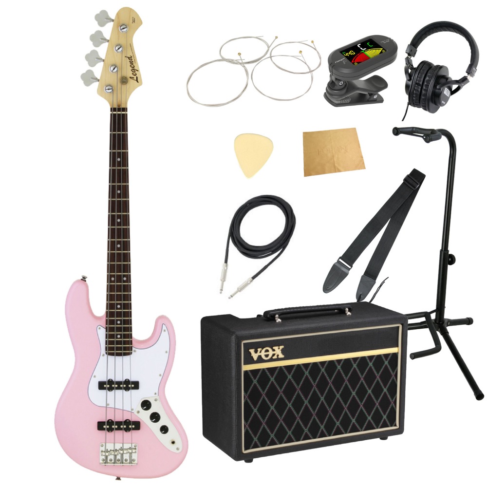 LEGEND LJB-MINI KWPK ミニエレキベース VOXアンプ付き 入門10点セット