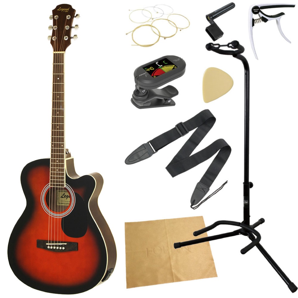 LEGEND FG-15CE BS エレクトリックアコースティックギター 入門9点セット