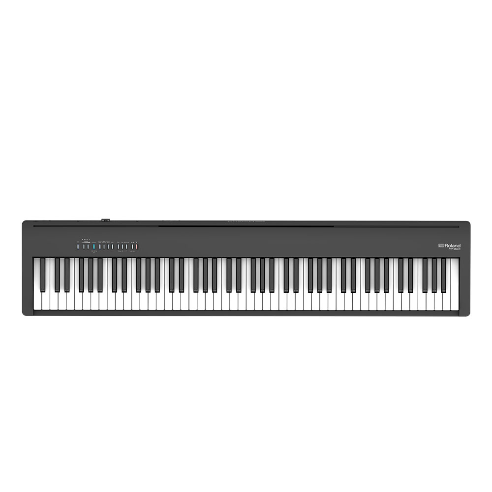 ROLAND FP-30X-BK Digital Piano ブラック 電子ピアノ キーボードスタンド 2点セット [鍵盤 Aset] ローランド 正面画像