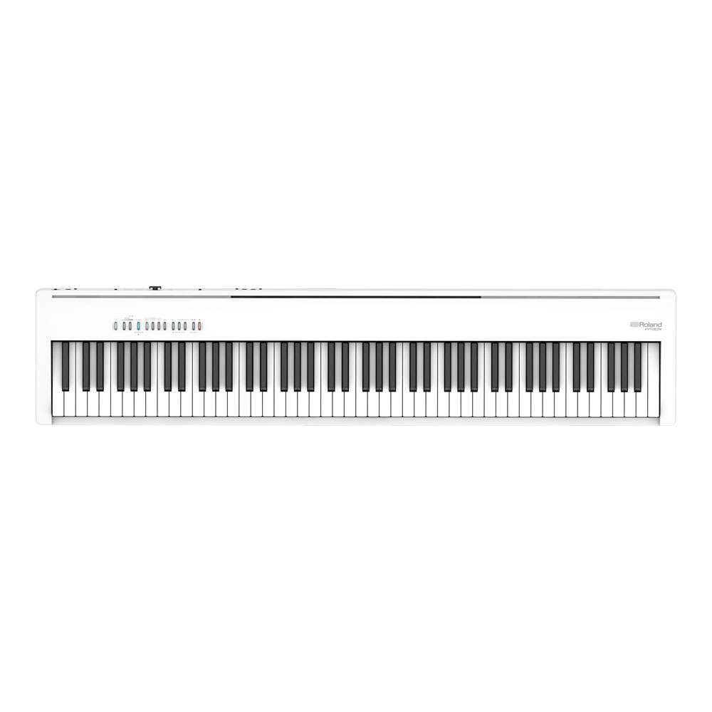 ROLAND FP-30X-WH Digital Piano ホワイト 電子ピアノ キーボードスタンド キーボードベンチ ヘッドホン 4点セット [鍵盤 Fset] ローランド 正面画像