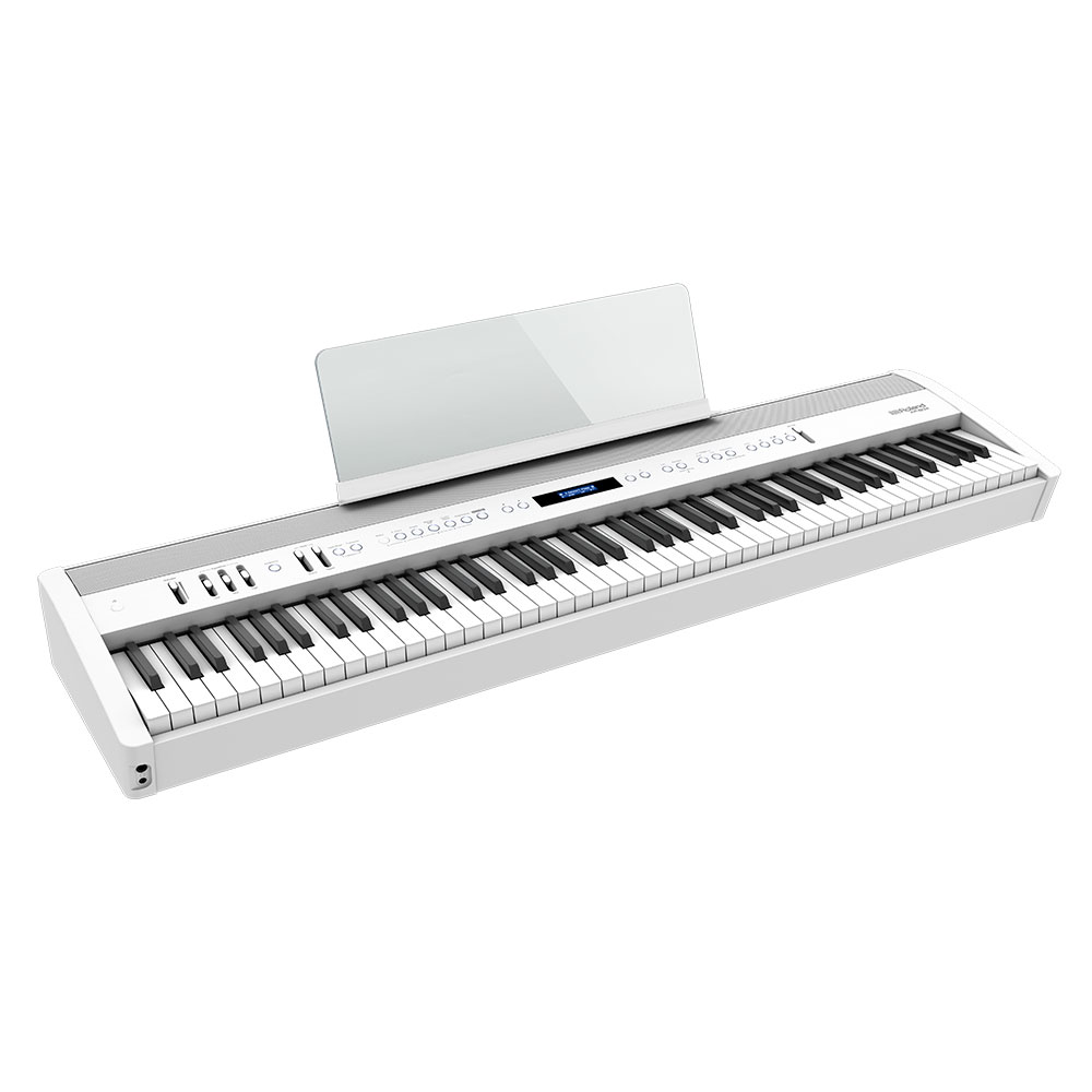 ROLAND FP-60X-WH Digital Piano ホワイト デジタルピアノ キーボードスタンド 2点セット [鍵盤 Dset] ローランド 譜面台設置した際の画像