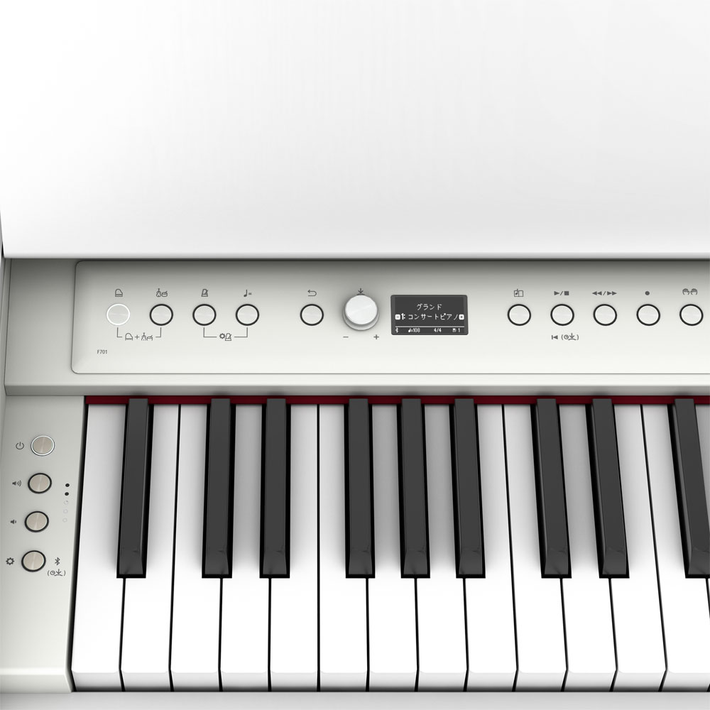 【組立設置無料サービス中】 ROLAND F701-WH ホワイト 電子ピアノ 高低自在椅子&セッティングマット付き 鍵盤