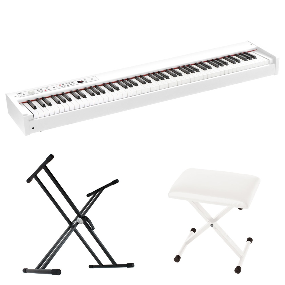 KORG D1 WH DIGITAL PIANO 電子ピアノ ホワイトカラー X型スタンド X型椅子付きセット