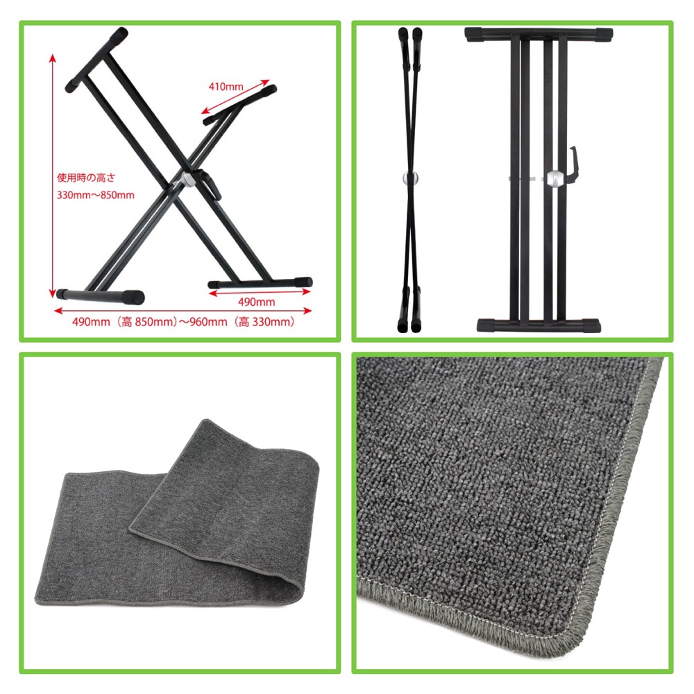 ROLAND FP-90X-WH Digital Piano ホワイト デジタルピアノ スタンド マット 3点セット [鍵盤 DMset] 付属品の画像