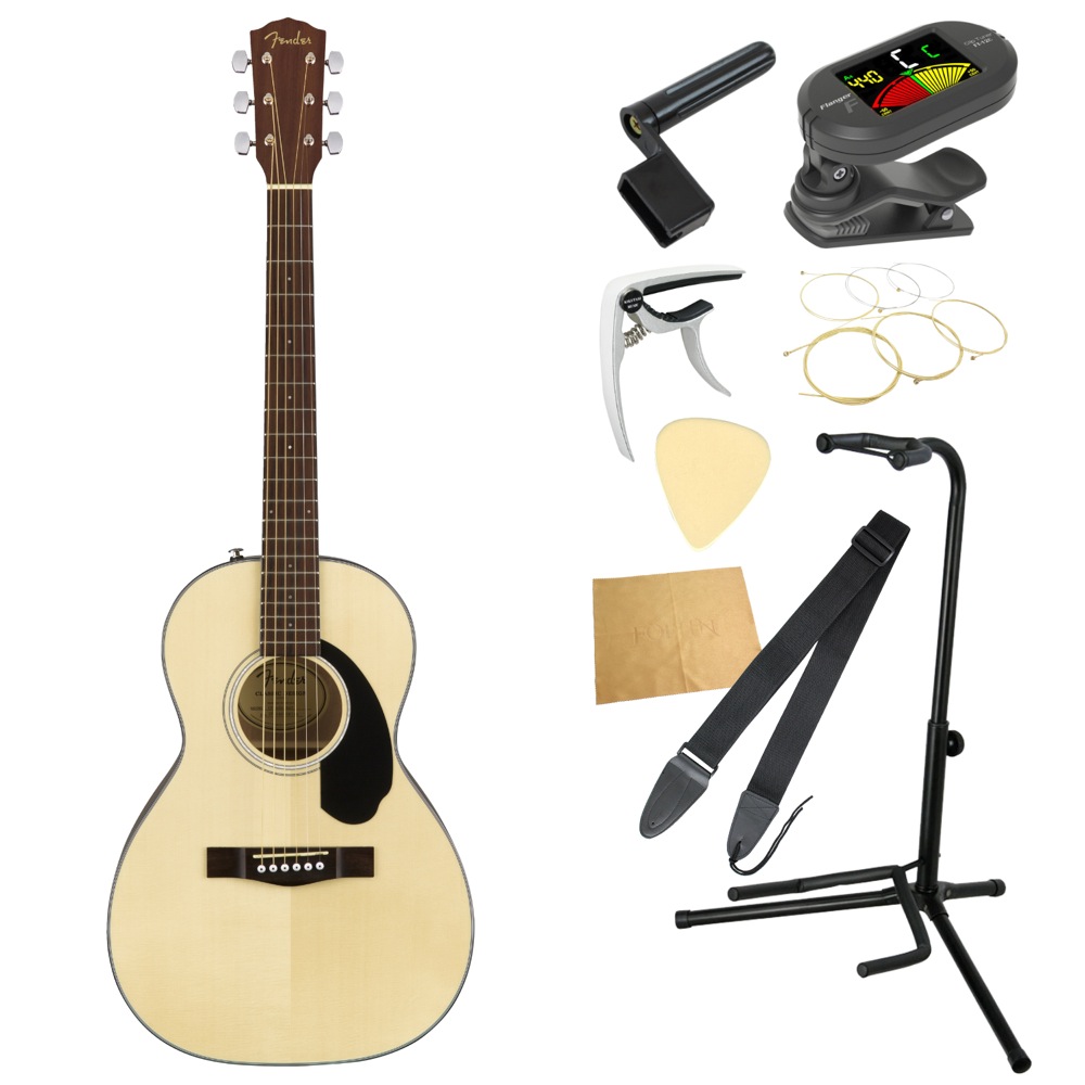 Fender CP-60S Parlor Walnut Fingerboard Natural アコースティックギター 入門9点セット