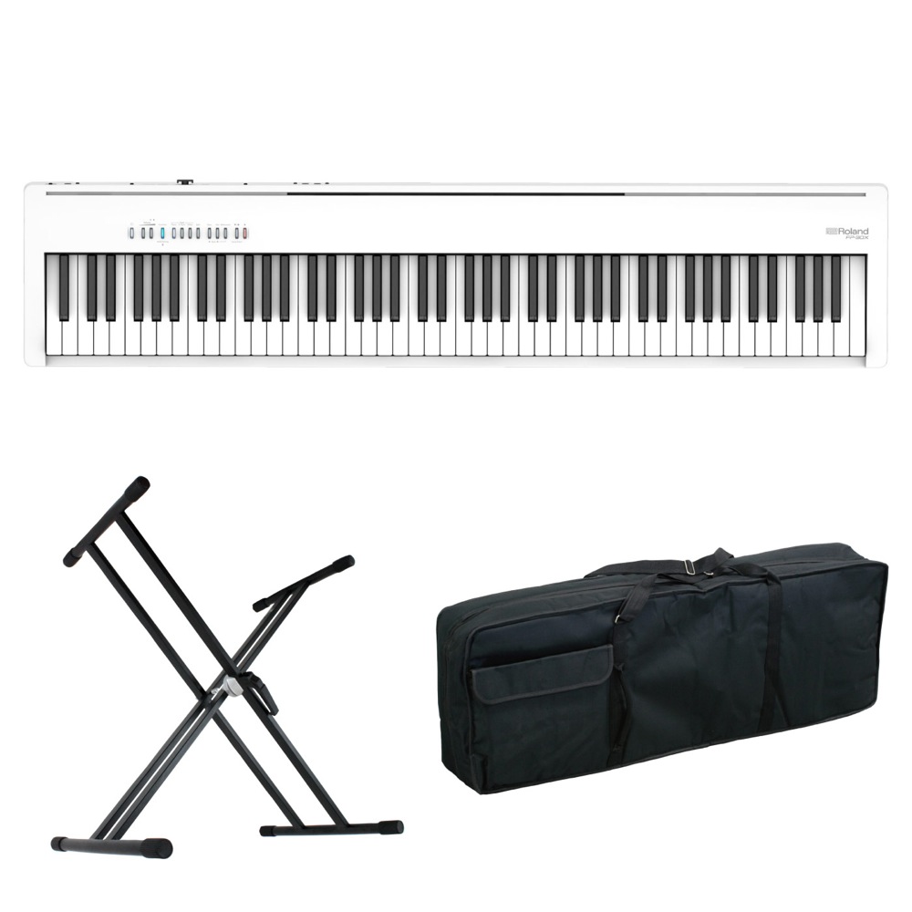 ROLAND FP-30X-WH Digital Piano ホワイト 電子ピアノ X型スタンド ケース付き セット [鍵盤 ACset]