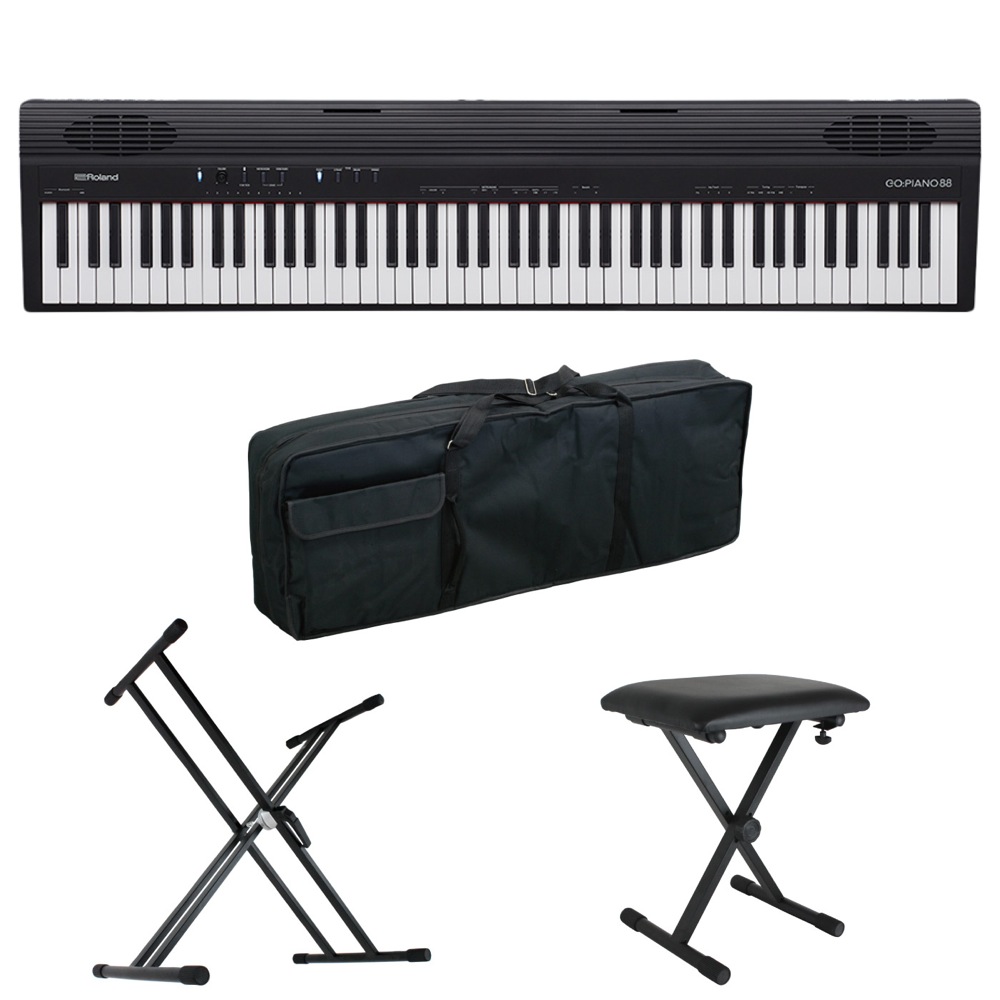 ROLAND GO-88 GO:PIANO88 エントリーキーボード ピアノ 88鍵盤 X型スタンド ベンチ ケース付き セット [鍵盤  CCset](ローランド 鍵盤入門用におすすめ ケース スタンド ベンチ 付きセット) | chuya-online.com  全国どこでも送料無料の楽器店