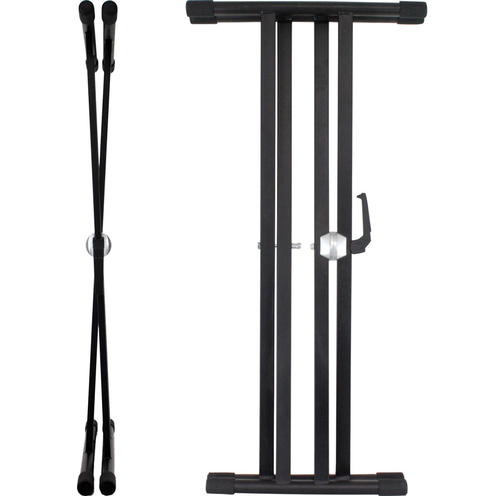 Dicon Audio X型キーボードスタンド ピアノ椅子 ヘッドフォン CASIO サスティンペダル 電子ピアノアクセサリ 4点セット キーボードスタンド折りたたんだ画像