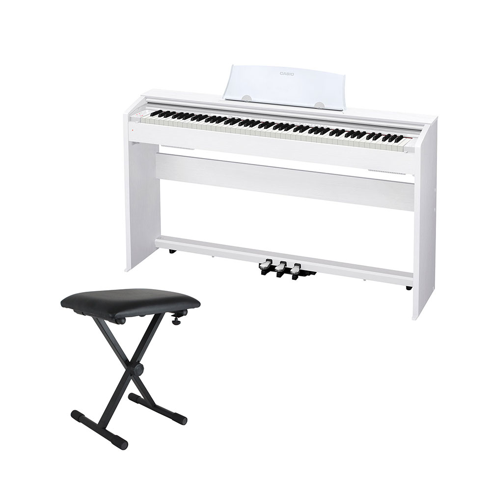 カシオ CASIO Privia PX-770 WE スタンド・ペダル一体型 電子ピアノ Dicon Audio SB-001  X型キーボードベンチ付きセット(カシオ スタンド・ペダル一体型 電子ピアノ ベンチ付きセット)  全国どこでも送料無料の楽器店