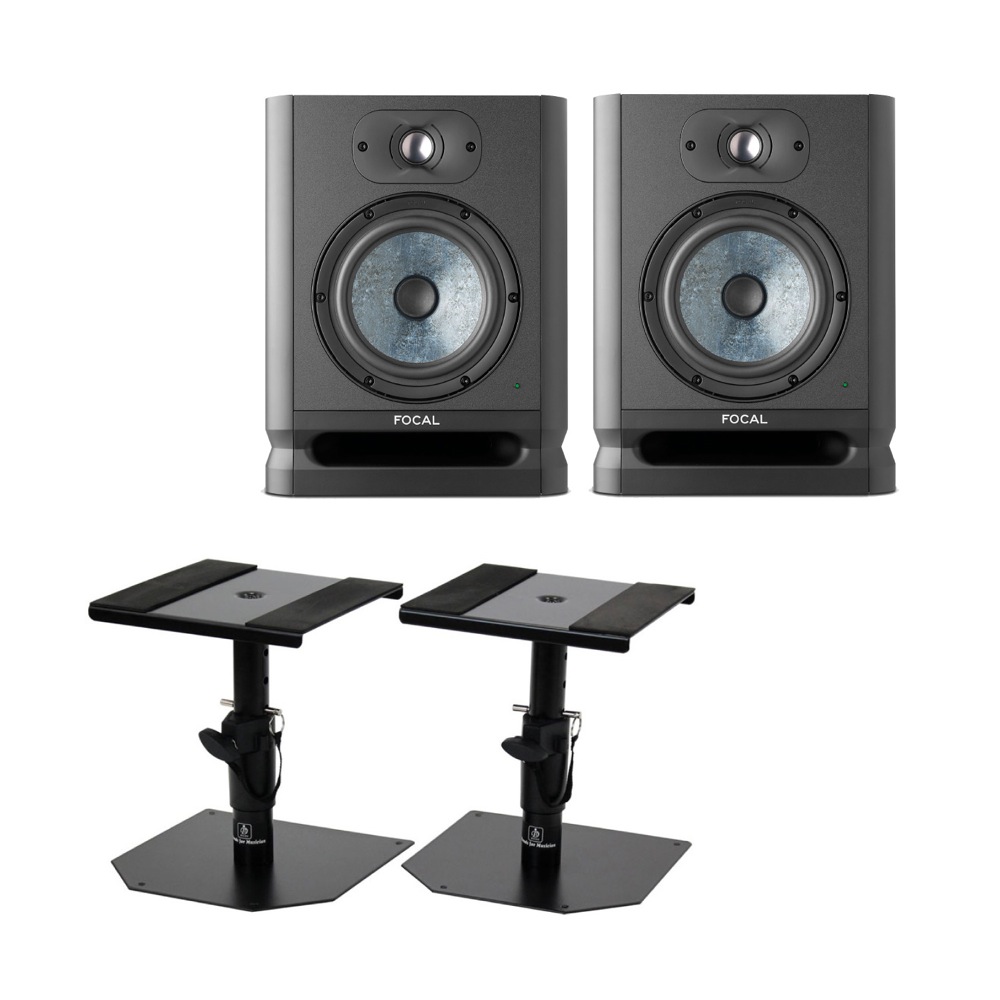 Focal Professional ALPHA EVO 65 モニタースピーカー Dicon Audio SS-032R 卓上スタンド ペア セット