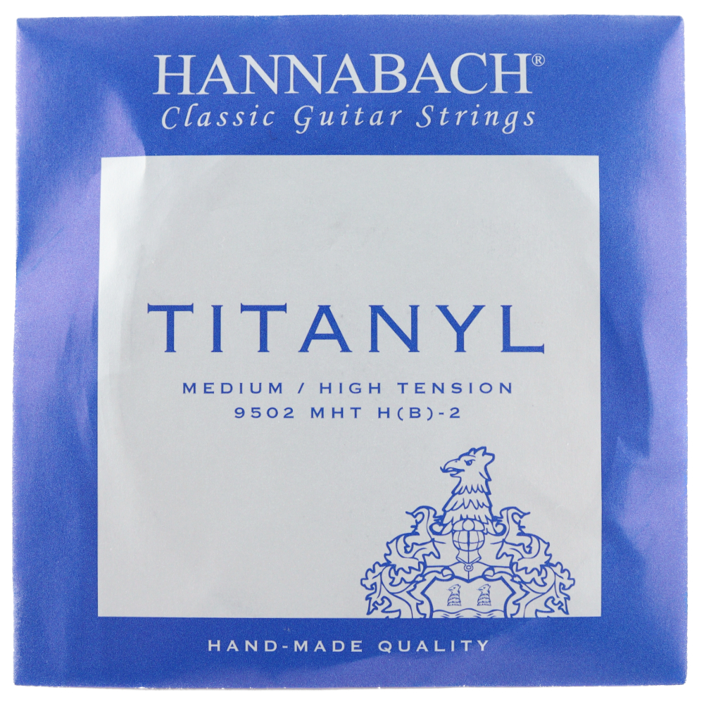 HANNABACH 9502MHT Titanyl ミディアムハイテンション 2弦用 バラ弦 クラシックギター弦×3本