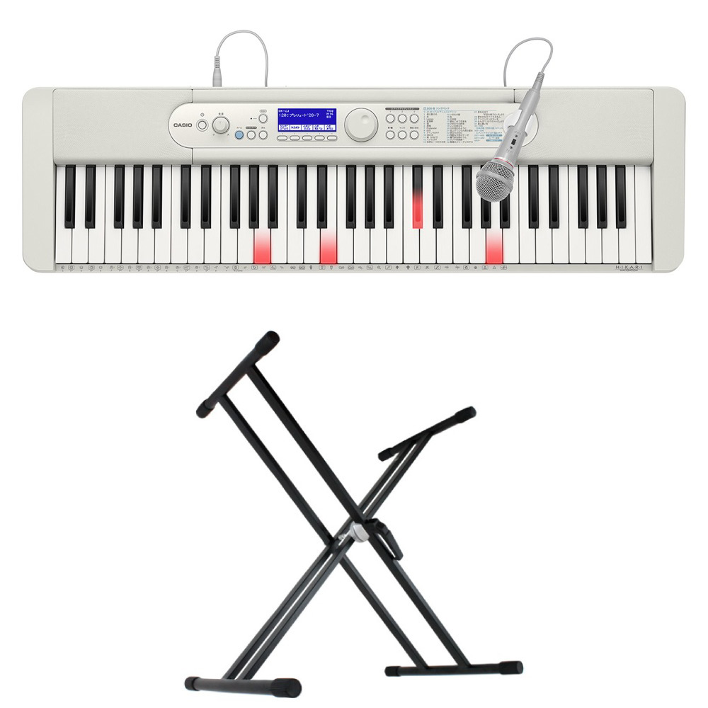 カシオ 光ナビゲーションキーボード スタンド付き - 鍵盤楽器