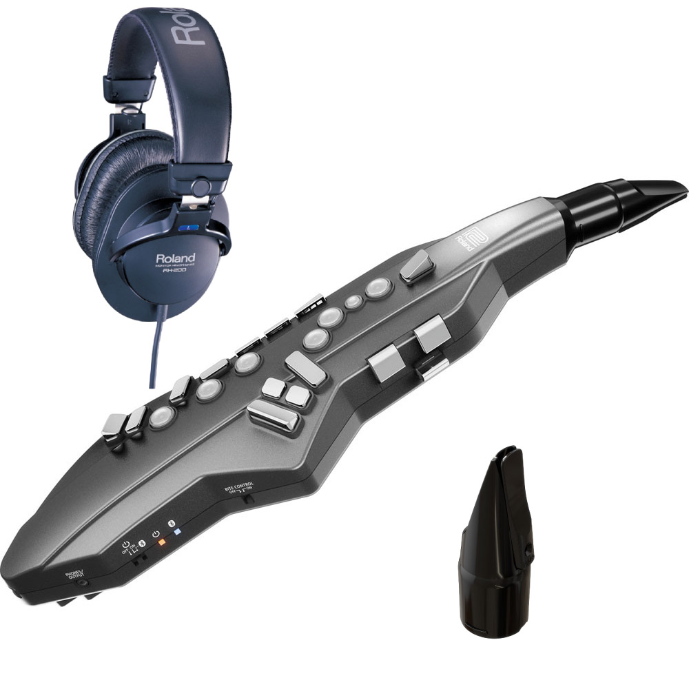 ROLAND AE-05 Aerophone GO ウィンドシンセサイザー RH-200 ヘッドホン 専用交換用マウスピース付き 3点セット