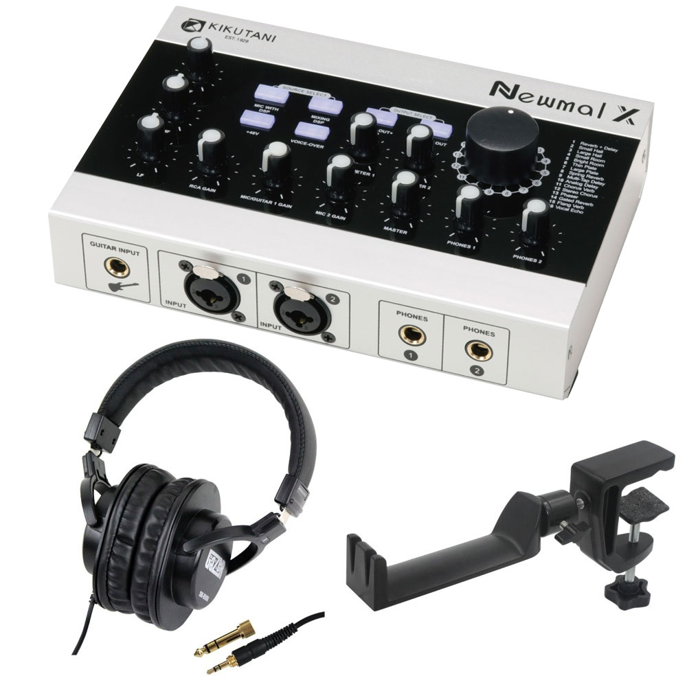 KIKUTANI Newmal X USB オーディオインターフェイス SD GAZER SDG-H5000 モニターヘッドホン SEELETON マルチアングル ヘッドホンハンガー 3点セット
