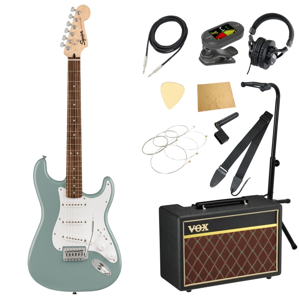 スクワイヤー/スクワイア Squier Bullet Stratocaster LRL SNG エレキギター VOXアンプ付き 入門11点 初心者セット
