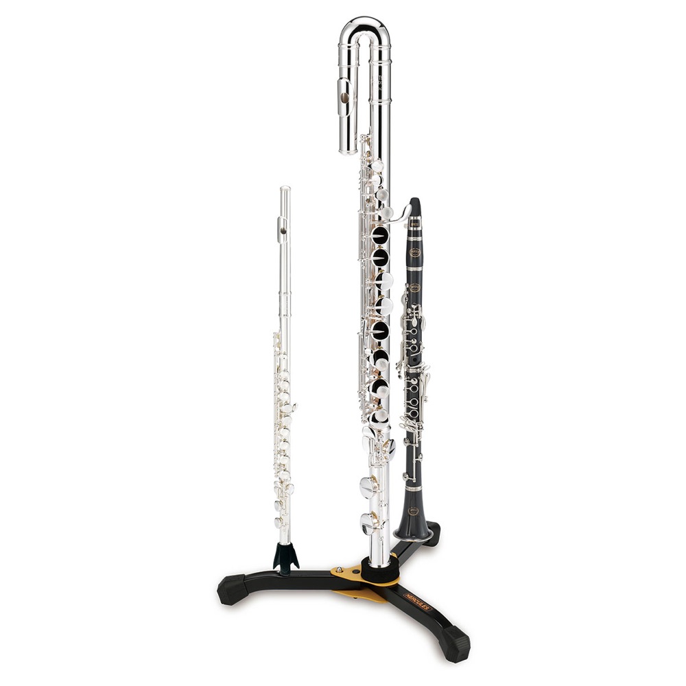 HERCULES DS562BB & DS602B アルトフルート用スタンド クラリネット/フルート用ペグアダプターセット 使用例