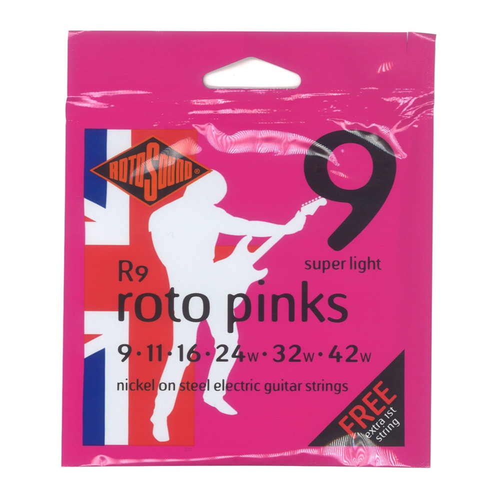 ROTOSOUND R9 Roto Pinks NICKEL SUPER LIGHT 9-42 エレキギター弦×6セット