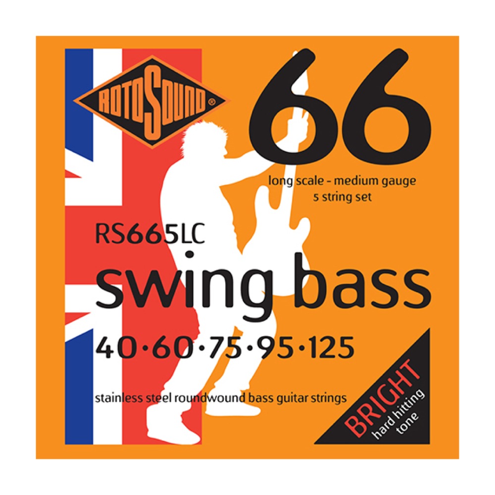 ROTOSOUND RS665LC Swing Bass 66 Medium 5-Strings Set 40-125 LONG SCALE 5弦エレキベース弦×2セット