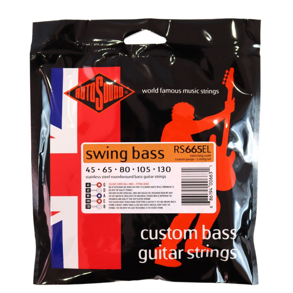 ROTOSOUND RS665EL Swing Bass 66 Extra Custom 5-Strings Set 45-130 EXTRA LONG SCALE 5弦エレキベース弦×2セット