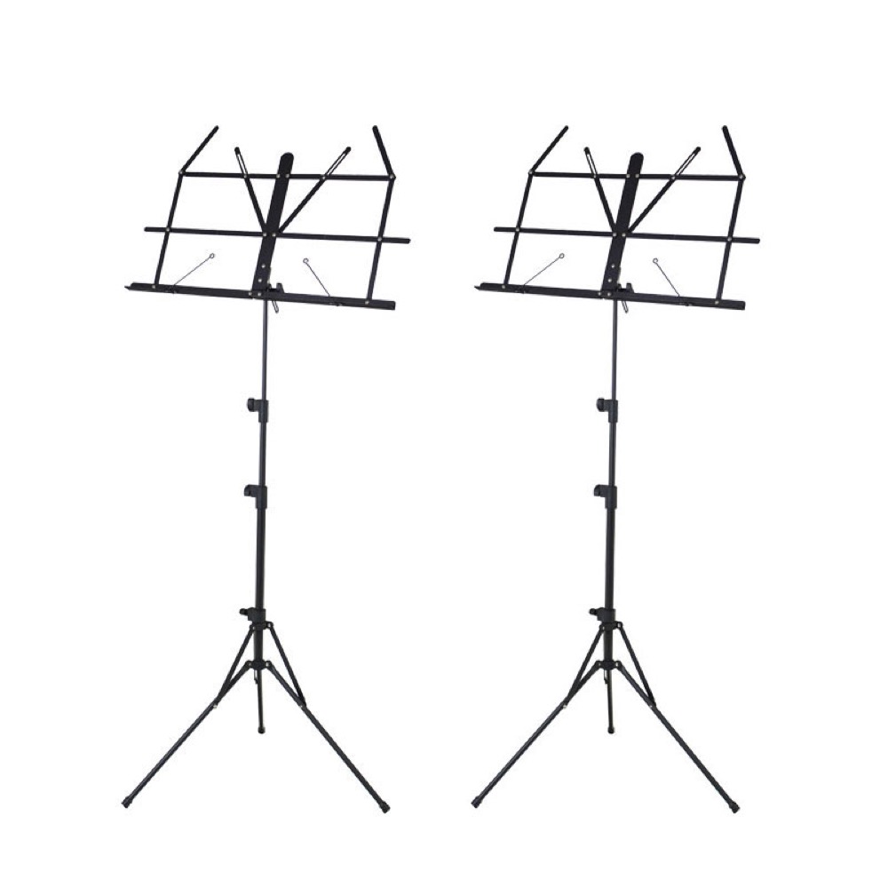 KC MS-1AL BK 譜面台×2本セット 軽くて丈夫なアルミ製の折り畳み式譜面台
