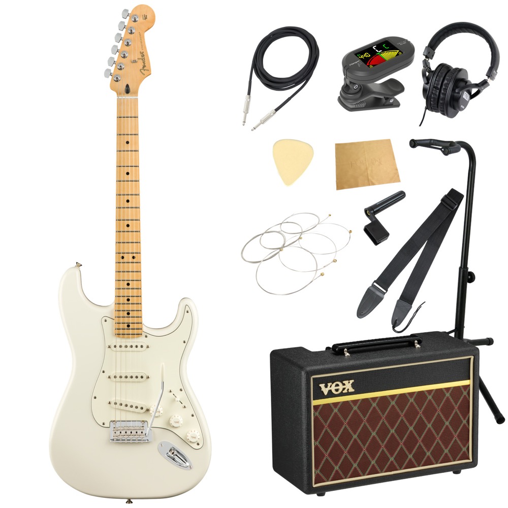 Fender Player Stratocaster MN Polar White エレキギター VOXアンプ付き 入門11点 初心者セット