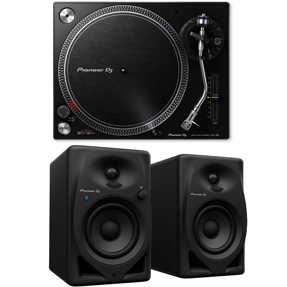Pioneer DJ PLX-500-K Black ターンテーブル リスニングセット Pioneer DJ DM-40D-BT付きセット