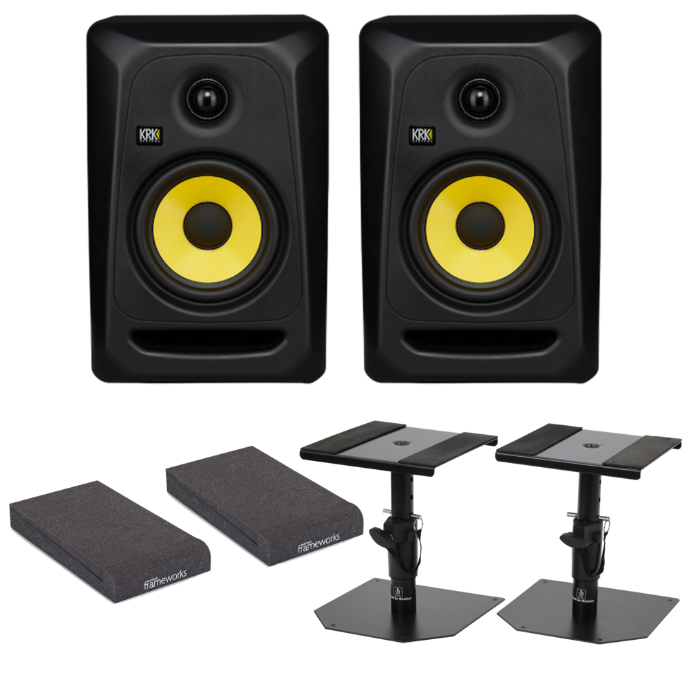 KRK SYSTEMS CLASSIC 5 ニアフィールド・モニタースピーカー×2本（ペア） スピーカースタンド アイソレーションパッド付きセット