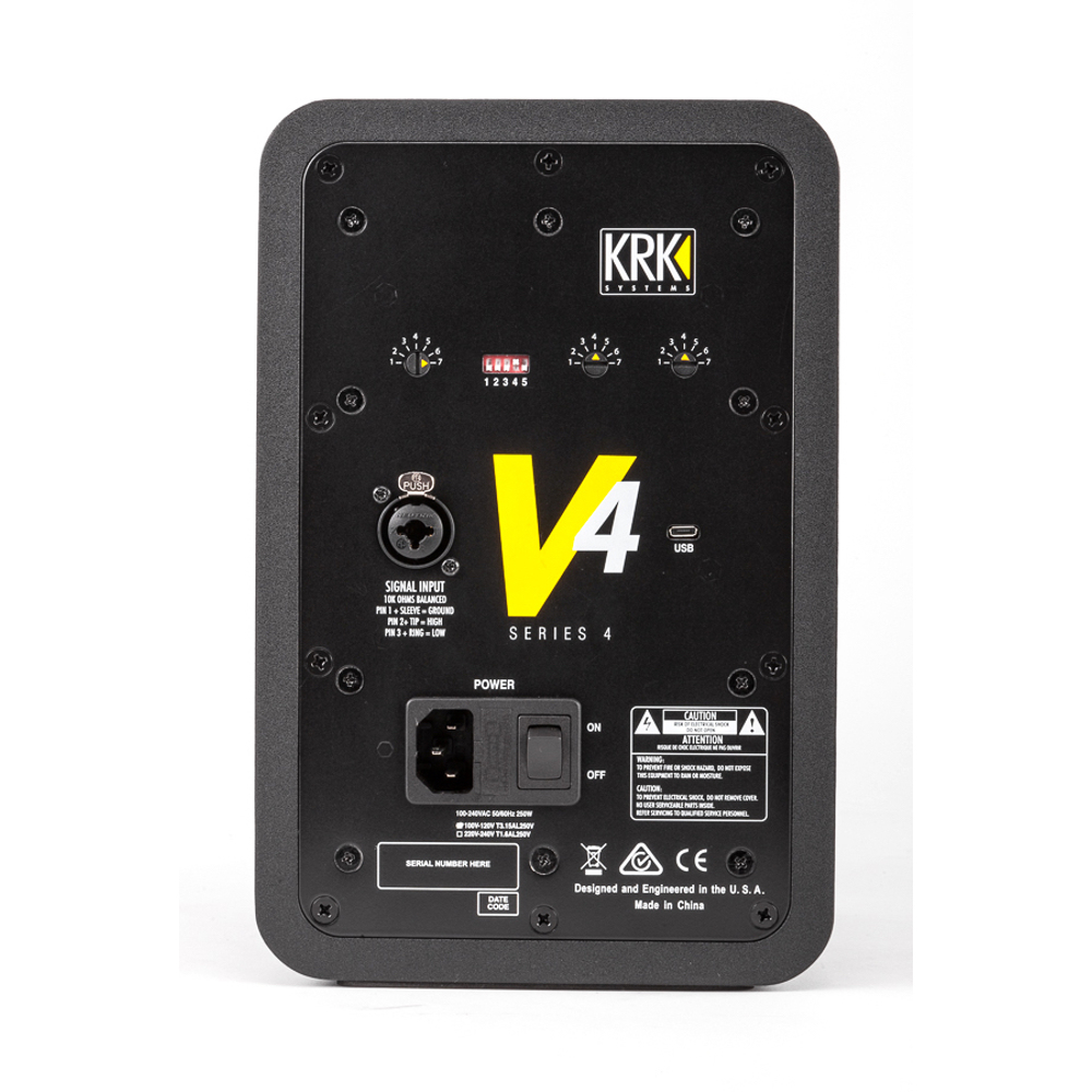KRK SYSTEMS V4S4 Vシリーズ4 モニタースピーカー×2本（ペア） スピーカースタンド付きセット 背面画像