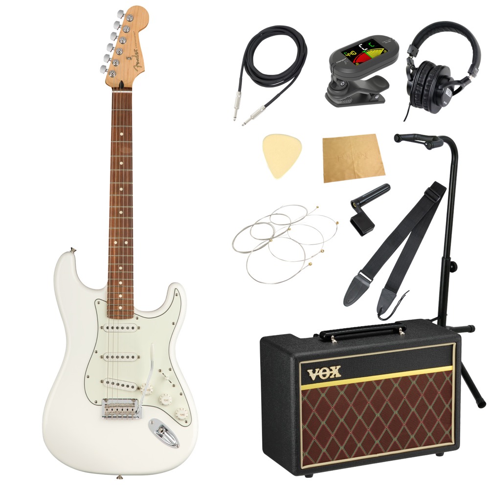 Fender Player Stratocaster PF Polar White エレキギター VOXアンプ付き 入門11点 初心者セット