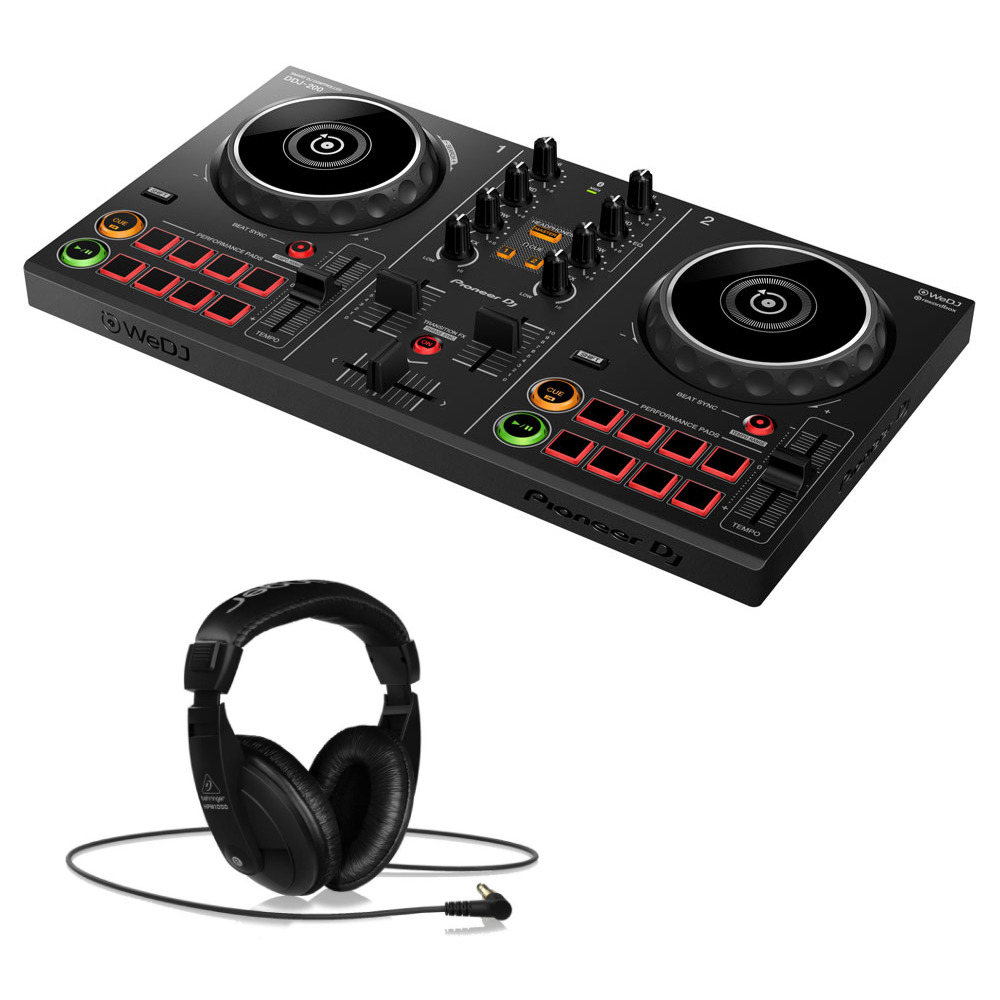 Pioneer DJ DDJ-200 SMART DJ CONTROLLER スマートDJコントローラー BEHRINGER HPM1000-BK 密閉型ヘッドホン付きセット