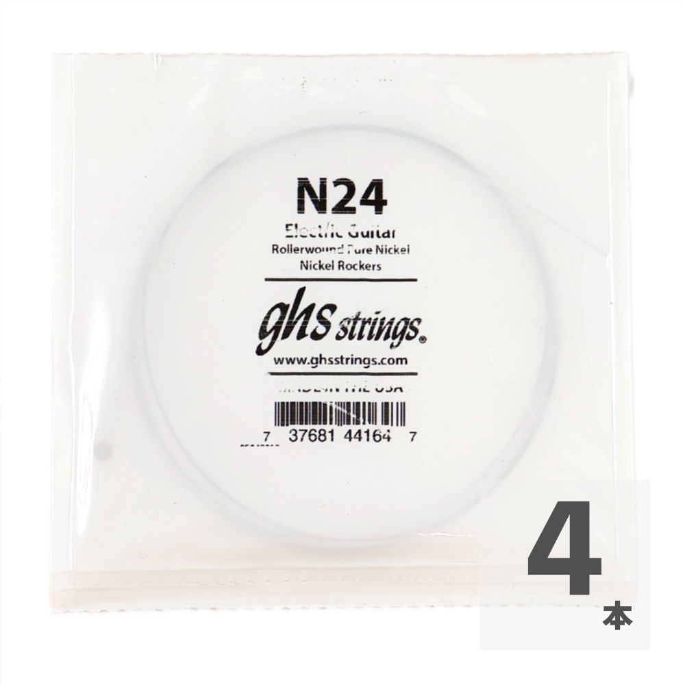 GHS N24 Singles Nickel Rockers ROLLERWOUND .024 エレキギター用 バラ弦×4本