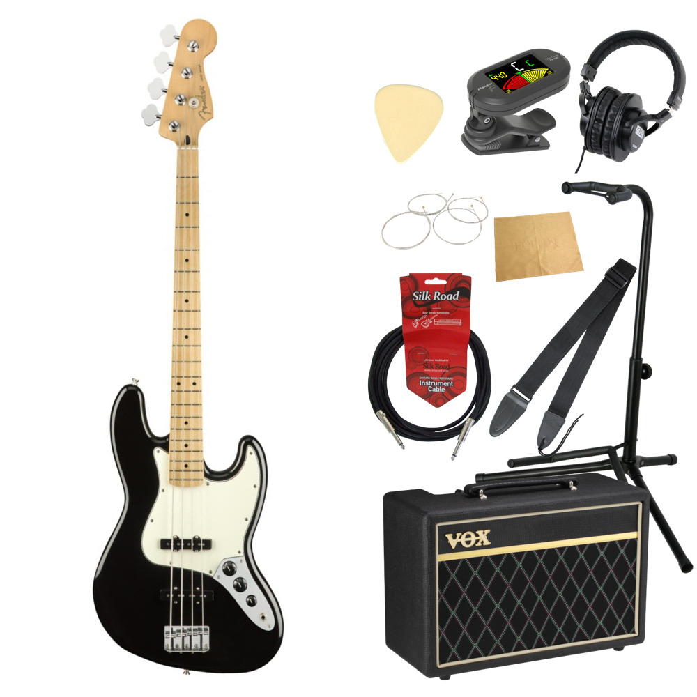Fender Player Jazz Bass MN Black エレキベース VOXアンプ付き 入門10点 初心者セット