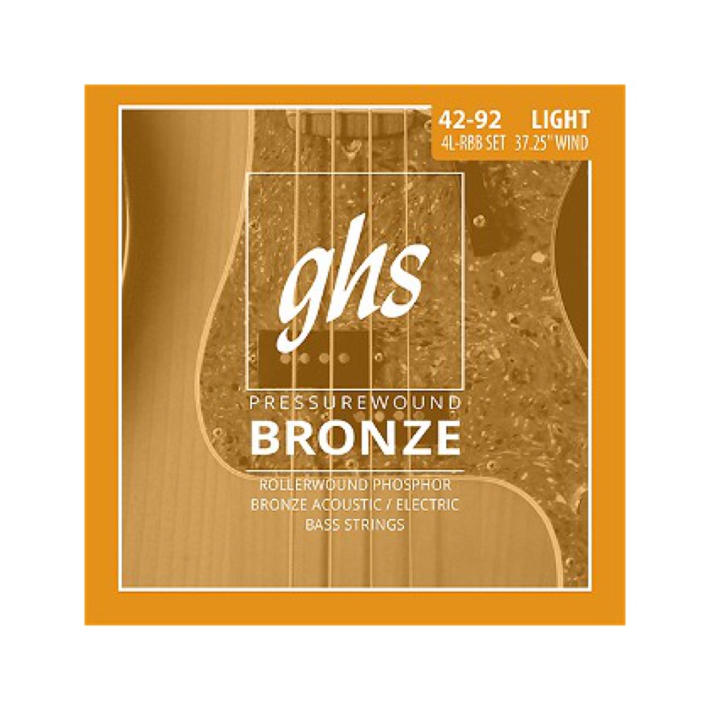 GHS 4L-RBB Pressurewound Bronze LIGHT 042-092 アコースティックベース弦×2セット