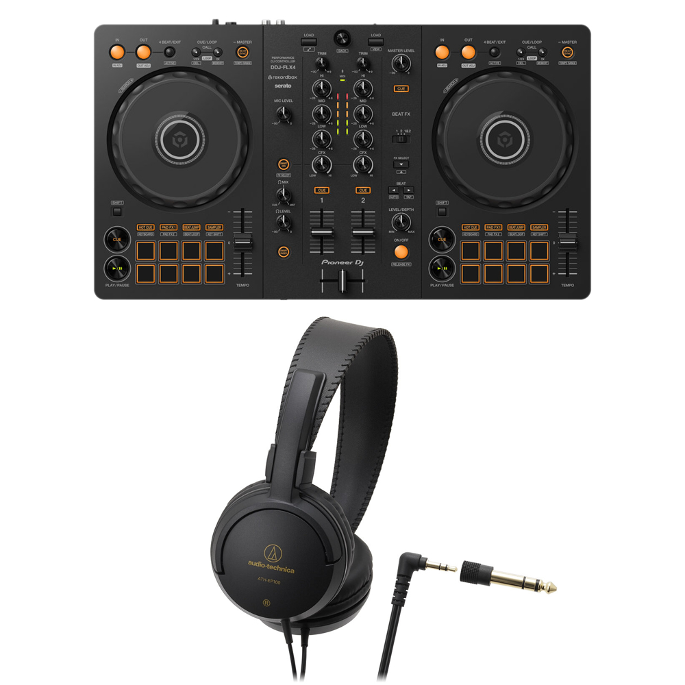 Pioneer DJ DDJ-FLX4 ヘッドホン付きセット DJコントローラー rekordbox / Serato DJ Lite対応 PC / スマホ両対応を実現したコントローラー【DDJ-400 後継機種】