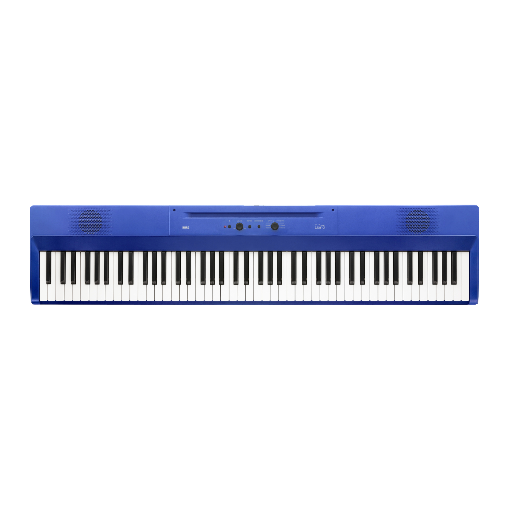KORG コルグ L1SP MBULE Liano 電子ピアノ メタリックブルー X型ピアノ椅子付きセット 本体上画像