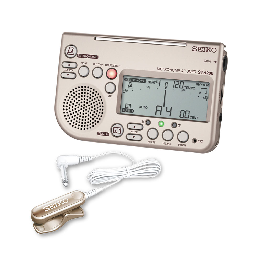 SEIKO セイコー STH200KP チューナーメトロノーム＆ピックアップマイク スペシャルパック のびーるくんセット 譜面台取付アタッチメント付き チューナー画像