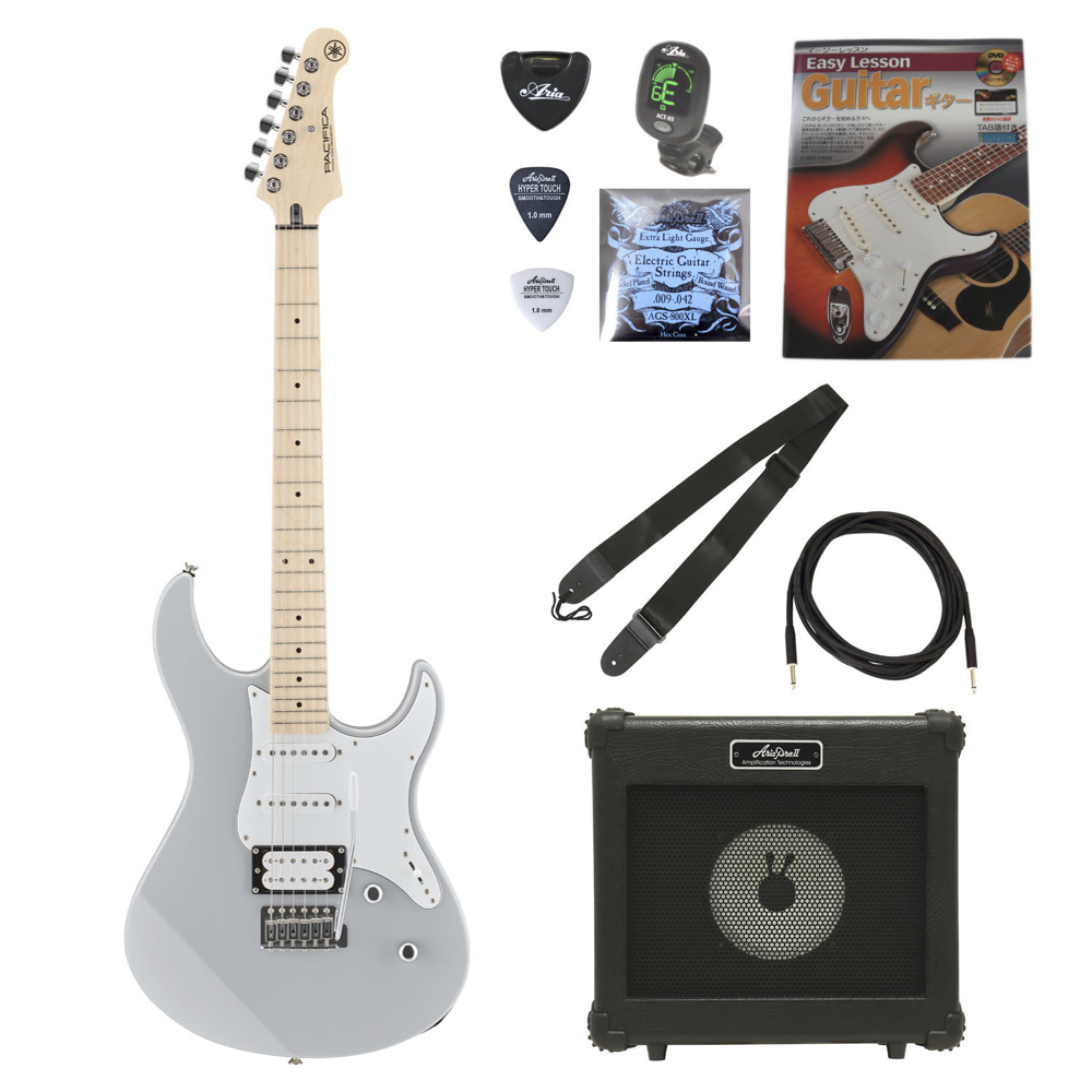 ヤマハ YAMAHA PACIFICA112VM GRY エレキギター  ARIA アンプ付きエレキギター付属品セット 初心者セット