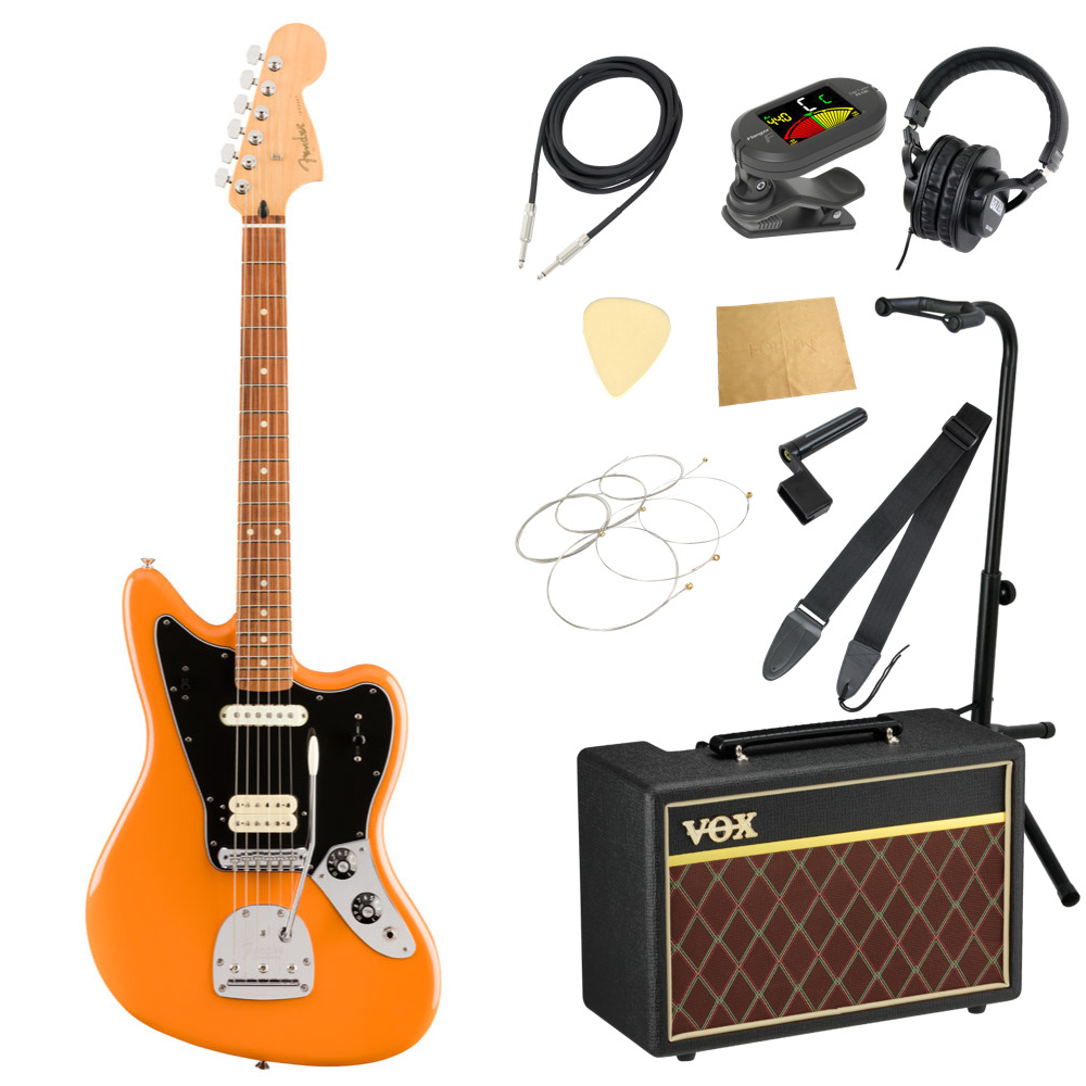 Fender フェンダー Player Jaguar PF Capri Orange エレキギター VOXアンプ付き 入門11点 初心者セット