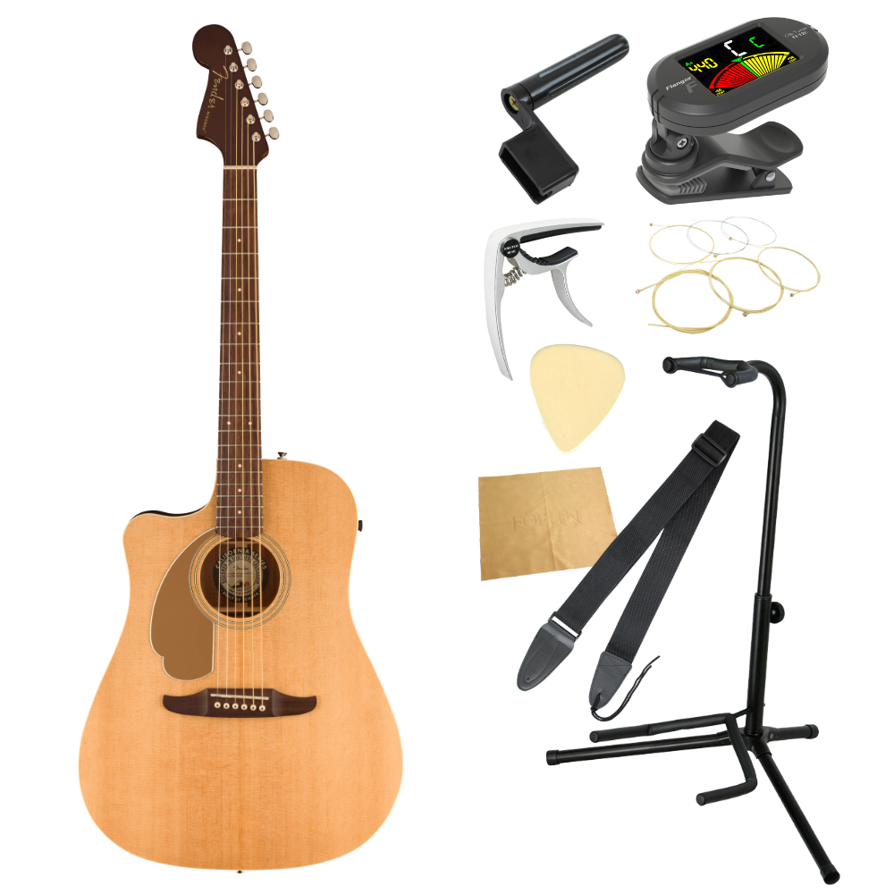 Fender フェンダー Redondo Player Left-Handed WN Natural レフトハンド エレクトリックアコースティックギター 入門9点 初心者セット