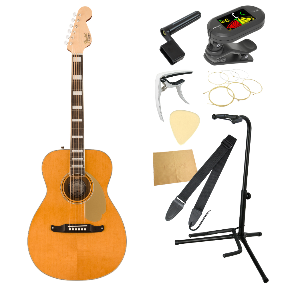 Fender フェンダー MALIBU VINTAGE Aged Natural エレクトリックアコースティックギター 入門9点 初心者セット