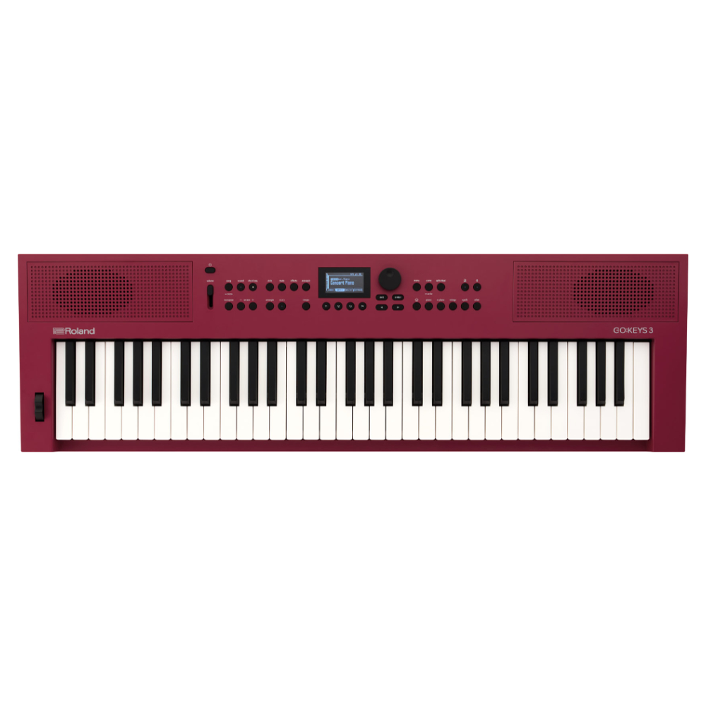 ROLAND ローランド GOKEYS3-RD GO:KEYS 3 Entry Keyboard 専用譜面立て付きセット エントリーキーボード ダークレッド 自動伴奏機能搭載 61鍵盤 正面画像