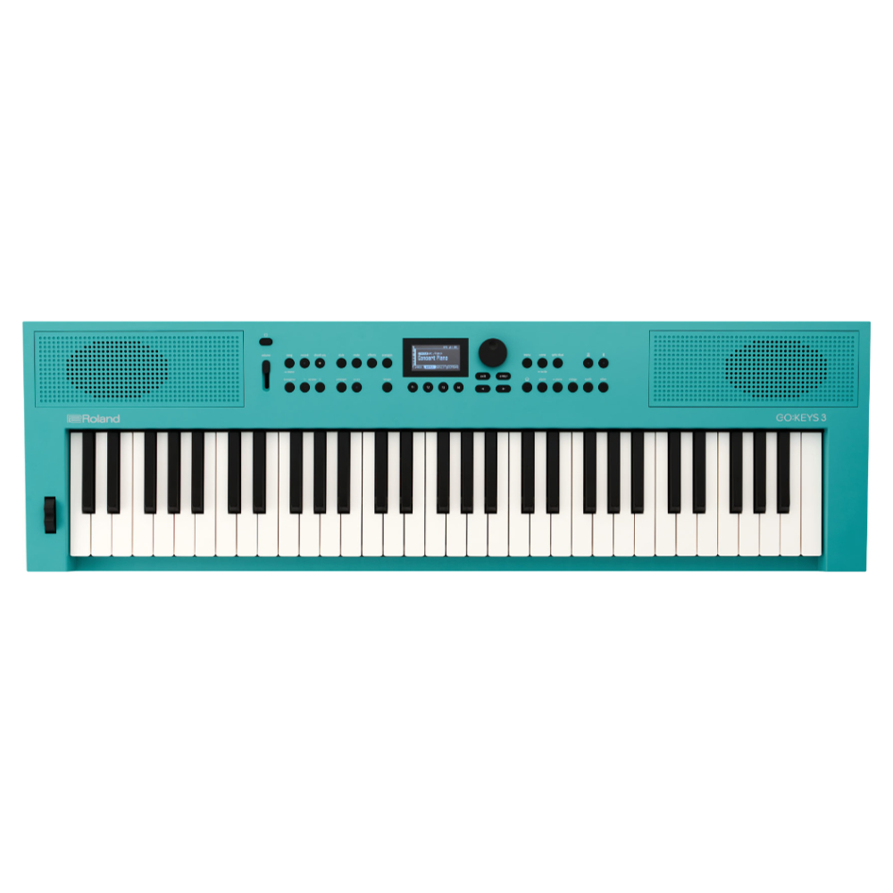 ROLAND ローランド GOKEYS3-TQ GO:KEYS 3 Entry Keyboard 専用譜面立て付きセット エントリーキーボード ターコイズ 自動伴奏機能搭載 61鍵盤 正面画像